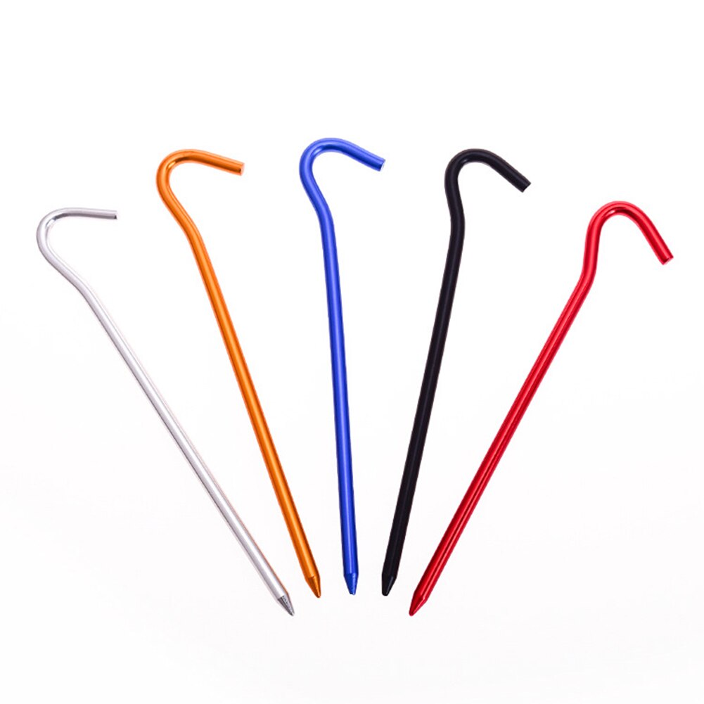 Cheap Goat Tents 10pcs Awning Canopy Tent Nails 18cm Outdoor Aluminium Alloy Nails for Camping Awning Canopy Garden Stakes with Hooks   